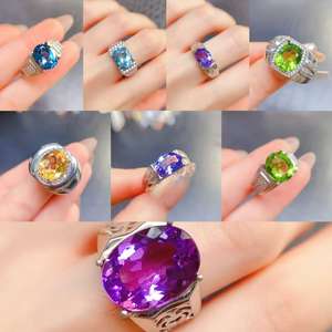 خواتم مجوهرات للرجال من الفضة الإسترلينية عالية الجودة من حجر الأبدية الفاخر - Product Image 4