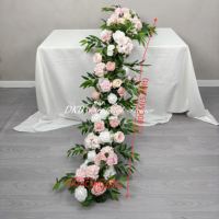 Chemin de table élégant en fleurs artificielles faites à la main pour la décoration de fêtes de luxe - Fournisseur en gros