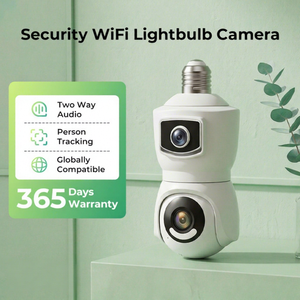 กล้องรักษาความปลอดภัยแบบหลอดไฟเลนส์คู่ 2K, กล้องหลอดไฟ WiFi พร้อมมุมมองกว้างและซูมได้ 360 องศา °   แพน-ทิลท์, การตรวจจับความเคลื่อนไหว - Product Image 1