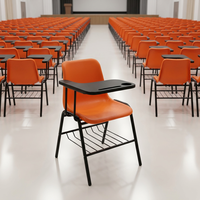 Chaise de formation pour étudiants avec tablette d'écriture extra-large, porte-gobelet et porte-livre pour salles de classe et examens