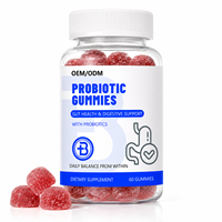 Gummies probiotiques avec Bacillus Coagulans Inuline 2 milliards d'UFC, complément alimentaire pour la santé digestive des adultes, flacon de 60 unités