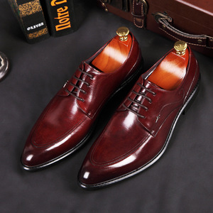 Chaussures pour hommes en cuir véritable de haute qualité, à bout pointu, décontractées et imperméables, pour occasions spéciales et mariages. - Product Image 4
