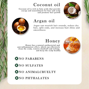 Shampooing et après-shampooing bio sans sulfate à l'huile de romarin, biotine et menthe, soin anti-chute, fortifiant et antipelliculaire - Product Image 4