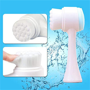 Microfiber Face Cleansing Brush Long Handle Deep Pore Cleaning <b>Silicone</b> Wash <b>Tool</b> - Product Image 5