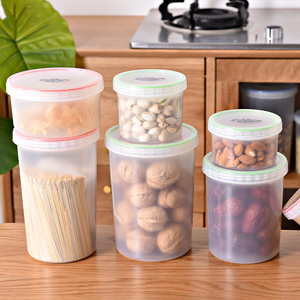 Maison Cuisine Garde-manger Conteneur de stockage des aliments Aliments frais Fruits Haricot sec Plus Taille Rond Boîte en plastique pour aliments - Product Image 5