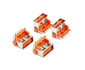 USB2.0 Short-body 10.0 Prise femelle 8.7 surélevée à courant élevé SMT Plastique orange 4P - Product Image 2