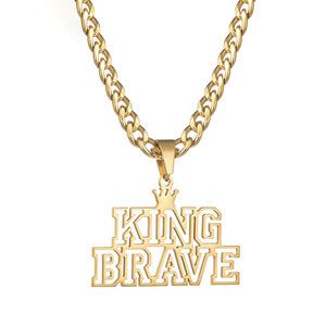 DIY personalidad hiphop <span class=keywords><strong>nombre</strong></span> personalizado inglés letra colgante collar pulsera titanio acero joyería conjunto para hombres y mujeres - Product Image 6