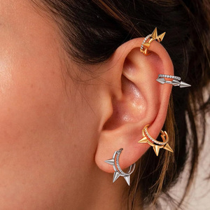 Piercing Corporal de Titanio ASTM F136 con Espiga Dorada y Zirconia Cúbica, Tipo Clicker, para Septum, Nariz, Oreja, Hélix, Daith, Regalo de Boda, Venta al por Mayor - Product Image 2