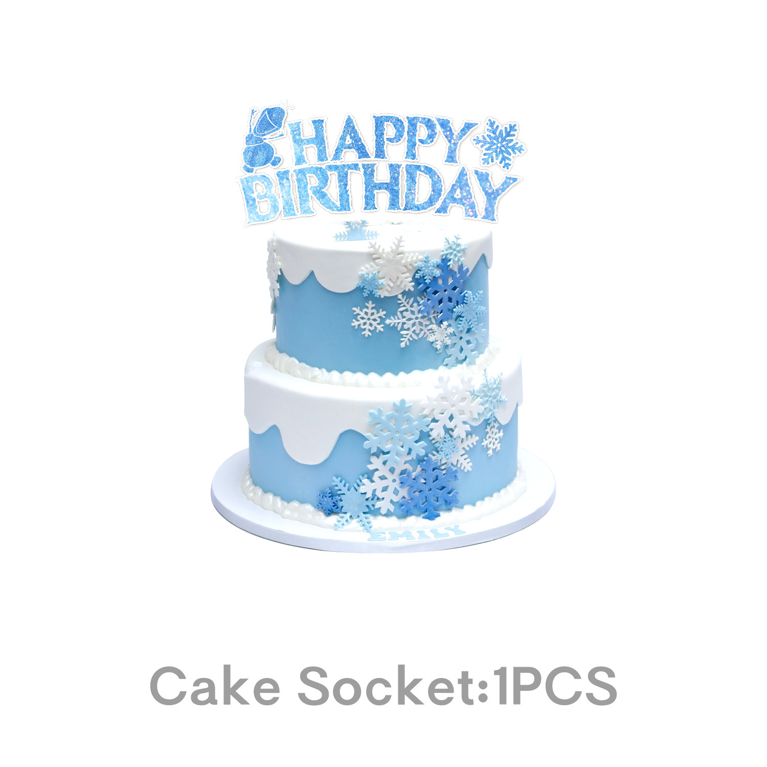 Décoration de gâteau bleu-1pc