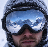 Masque de ski TPU nouvelle génération transfrontalier SK-043 avec bandeau antidérapant, compatible avec les lunettes, lentille sphérique, double couche anti-buée