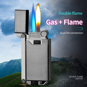 Bật Lửa Gas <span class=keywords><strong>Mini</strong></span> Đôi Đèn Pin Bật Lửa Bánh Xe Mài Tiện Dụng Cho Doanh Nhân Bật Lửa Cho Thuốc Lá - Product Image 3