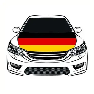 Kustom bendera Jerman 2024 penutup kap mesin mobil bendera untuk penggemar sepak bola