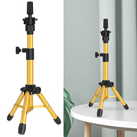 Statif Tripod Kepala Manekin Latihan Portabel Mini Berwarna-warni Leeons yang Dapat Disesuaikan untuk Pembuatan Wig, Salon, Barber, dan Praktik Kosmetologi