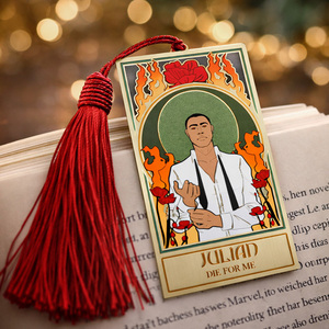 Segnalibro in Metallo Personalizzato Stile Tarocchi, Placcato Oro in Lega di Zinco Smaltato, Segnalibri Artistici con Nappa per Lettori e <span class=keywords><strong>Club</strong></span> <span class=keywords><strong>del</strong></span> Lettura - Product Image 4