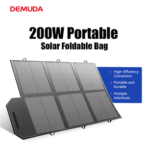 Kit de panneaux solaires pliables en silicium monocristallin portable DEMUDA 200W, USB, pour chargeur de téléphone portable, camping - Product Image 1