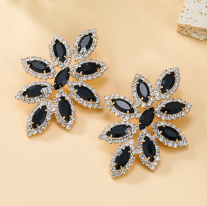 Warna-warni kristal besar berlian bunga anting menjuntai berkilau mewah wanita berlian imitasi besar anting stud pengantin Wed perhiasan - Product Image 4