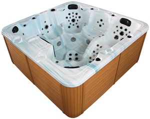 Bain à remous extérieur en acrylique Xleisure, design européen, autoportant, forme carrée, massage par jets Balboa, 6 personnes, 2300 mm - Product Image 4