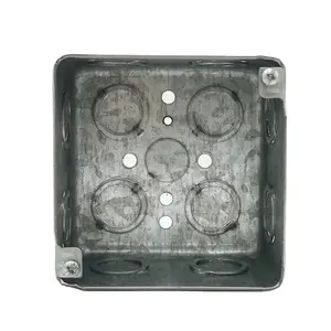 Four inch Square 2-1/8''' Deep With Combination Knockouts Standard Metal Junction Electrical outlet Box