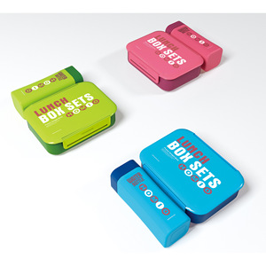 <b>Lunch</b> Box And Water Bottle <b>Set</b> Blue Bpa Free Rectangle Plastic With Lid For Students - Product Image 5