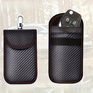 Protector de Llaves Faraday de Fibra de Carbono 2024 con Bolsa de PU para Llavero, Anti-robo, Anti-escaneo y Bloqueo de Señales RF - Product Image 2