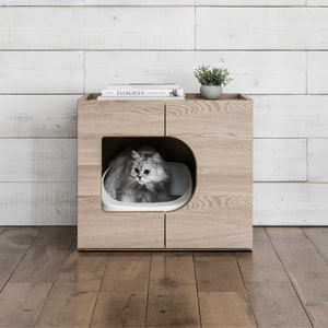 YOUME OEM/ODM Katzen toilette Schrank Massives Eichen-/Walnussholz mit integrierter Aufbewahrung <span class=keywords><strong>Cat</strong></span> <span class=keywords><strong>House</strong></span> <span class=keywords><strong>Indoor</strong></span> für Premium Home Decor - Product Image 3