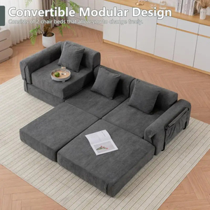 Sofá Cama Convertible de Lujo, Extensible, Ecológico, de Microfibra, de 3 Plazas, Muestras Comerciales Gratuitas - Product Image 5