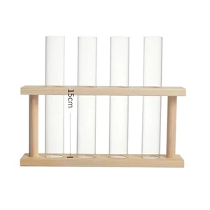 Support pour tubes à essai Tianhong, 4 trous, diamètre 25 mm, hauteur 150 mm, en verre, pour décoration intérieure, culture hydroponique, arrangement floral - Product Image 5