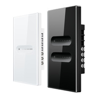 Pour Tuya Alexa WiFi maison intelligente interrupteur tactile mural panneau de verre Standard américain télécommande sans fil interrupteur de gradation APP voix 240V