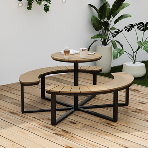 Moderno <span class=keywords><strong>e</strong></span> durevole <span class=keywords><strong>tavolo</strong></span> per il tempo libero all'aperto <span class=keywords><strong>Set</strong></span> sedia per <span class=keywords><strong>giardino</strong></span> parco cortile Area uso commerciale commerciale tavola rotonda - Product Image 6