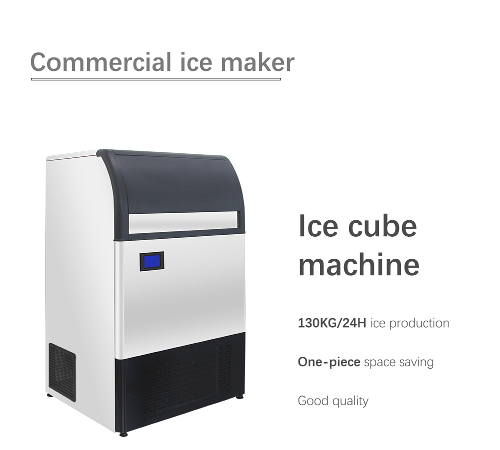 130KG/24H Automatic Commercial Flow Water Type Ice Cube Maker Machine Small Make Ice Block Machine