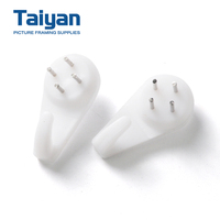 Crochets muraux industriels en plastique blanc sans trace, vente en gros, haute qualité, durables, fournitures de quincaillerie pour suspension sans cadre