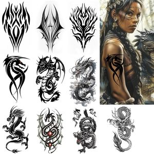 Autocollants de tatouage temporaire imperméables à l'encre végétale noire, sexy, tendance, personnalisables, pour hommes et femmes - Product Image 2