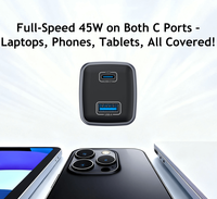 Chargeur mural USB C super rapide 45W PD Type C, chargeur rapide 45 watts pour Samsung Galaxy Note 20 S20