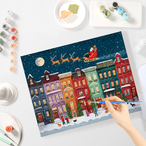 CHENISTORY Kit Pittura Fai da Te di Natale con Numeri, Pittura Acrilica su Tela con Numeri, Illustrazione Artistica da Parete per Regalo Fai da Te - Product Image 1