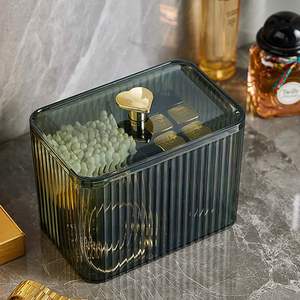 Contenedor para Hisopos de Baño, Dispensador de Bolas de Algodón/Hisopos de 3 Secciones, Organizador de Boticario con 3 Compartimentos - Product Image 6