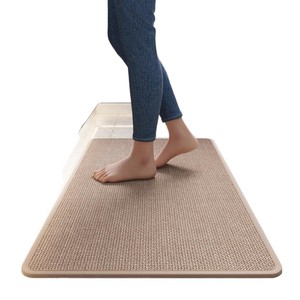 Tapis de cuisine en caoutchouc de chanvre Sally, rectangulaire, antidérapant, absorbant l'huile, lavable, couleur unie, pour restaurant et cuisine - Product Image 1