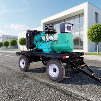 Groupe électrogène diesel 50Hz portable silencieux à châssis ouvert, démarrage automatique, monophasé ou triphasé avec ATS et roues