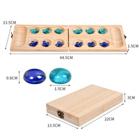 Jeu de Mancala en bois africain avec jetons, pour l'entraînement de la pensée logique et l'éveil de l'intelligence, jeu de société de bureau