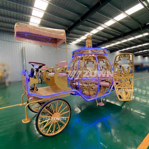 Customizable golden Wedding <b>Bridal</b> Carriage Pumpkin Style Special Transportation horse-drawn carriage for Weddings - Product Image 6