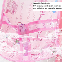Magnifique poussette pliable en plastique pour enfants, avec pare-soleil, mini jouet pour la maison, rose