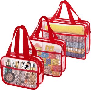 Pochette de voyage transparente en PVC et nylon, mignonne, pour maquillage, organiseur de rangement, trousse à cosmétiques zippée, pochette à monnaie de voyage - Product Image 5