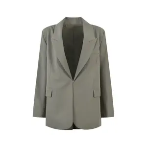 Manteaux 2023 laine pour femmes, couleur Pure, vêtements d'hiver, veste femme coréenne, ample, grande taille, décontracté, mode professionnelle, vente en gros, 100%