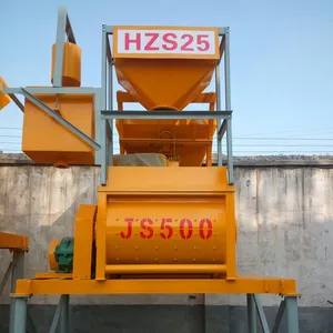 JS500 Mesin Pencampur Semen Mixer Beton Paksa Poros Horisontal Ganda