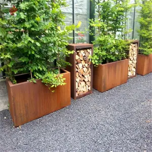 Metallic series corten steel planter steel pots garden box corten steel round planter