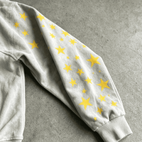 Ouna Sweat à capuche unisexe à fermeture éclair intégrale pour hommes et femmes, imprimé étoiles, délavé à l'acide, coupe oversize, fabricant, fournisseur, usine