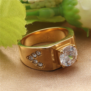 Crystal <b>Ring</b> Gold Color Geometric Design Claw Setting Wedding Women's Jewelry - Product Image 1