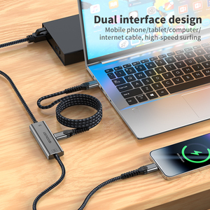 USB C Ethernet <span class=keywords><strong>สาย</strong></span>เคเบิล USB C RJ45 LAN อแดปเตอร์เครือข่าย1000 mbps/ 2.5G ชาร์จเร็วสำหรับแล็ปท็อปแท็บเล็ตเดสก์ท็อป100W PD - Product Image 2