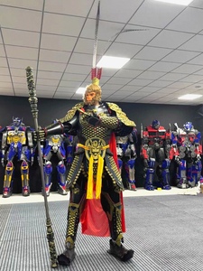 Casque d'armure de <span class=keywords><strong>cosplay</strong></span> <span class=keywords><strong>Black</strong></span> Myth Echo, tenue plaquée avec des plaques segmentées à motif montagne imitation, aspect métallique réaliste - Product Image 4