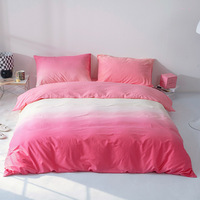Nouveauté, ensemble de literie 100% polyester, drap de lit en lin avec imprimé dégradé rose