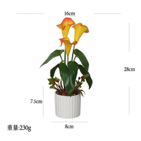 2025 Grosir Bunga Tulip Bonsai Buatan 28cm dalam Pot Bahan PE untuk Dekorasi Kantor